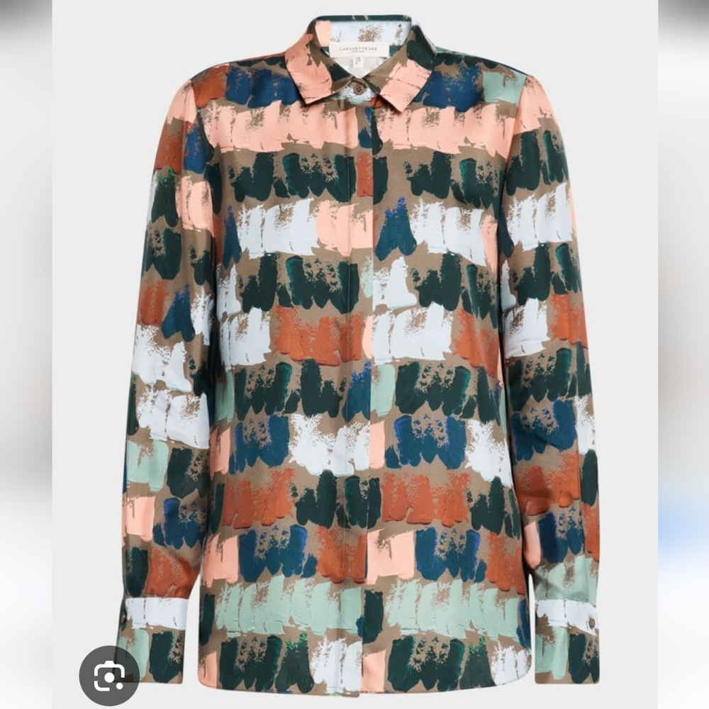 Lafayette 148 New York Silk Twill Blouse